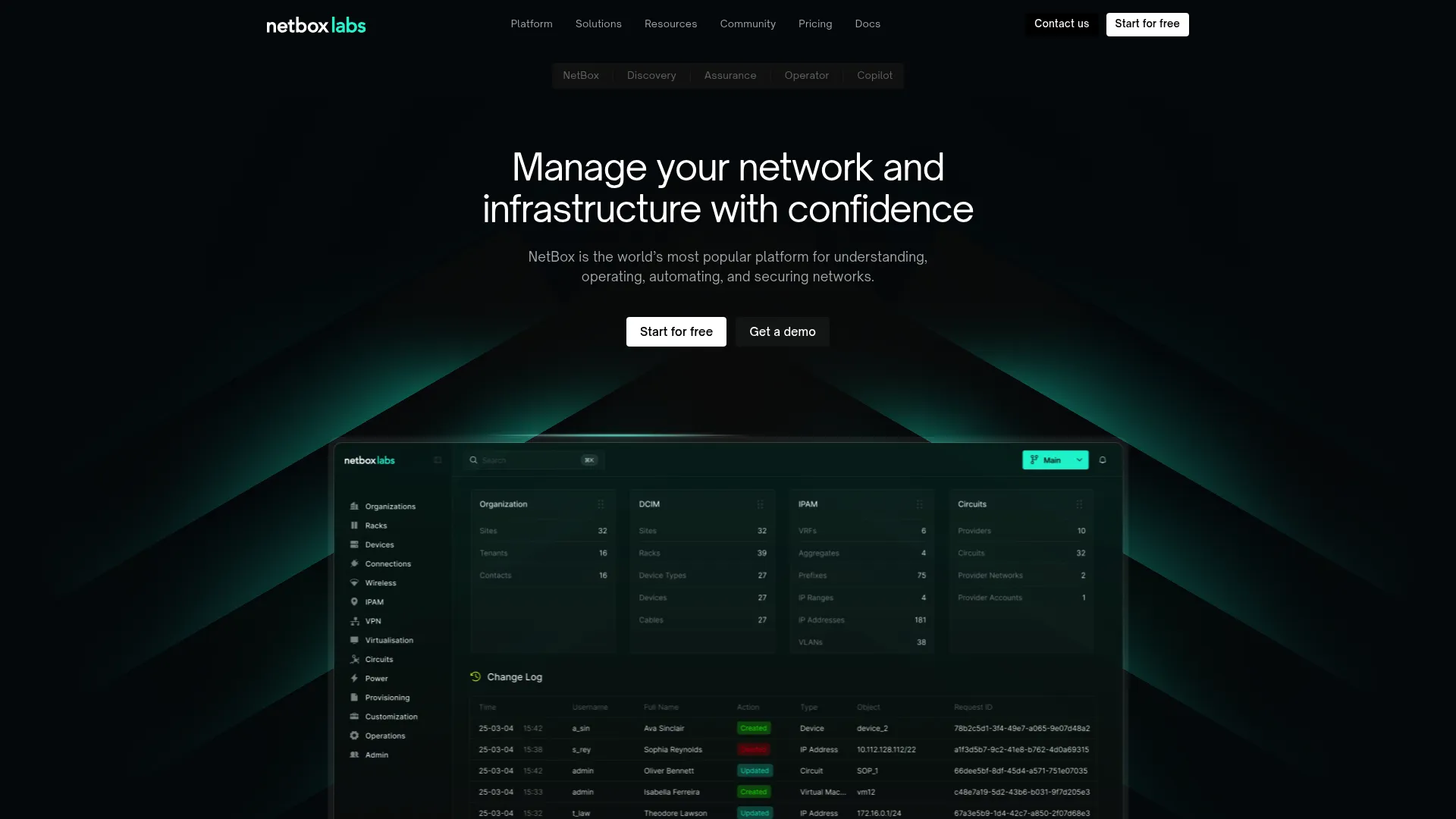 NetBox network source-of-truth platform interface