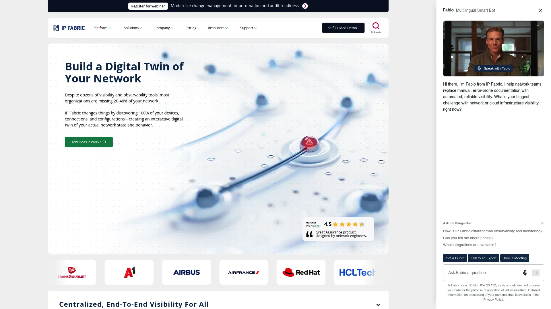 IP Fabric network assurance and topology mapping platform