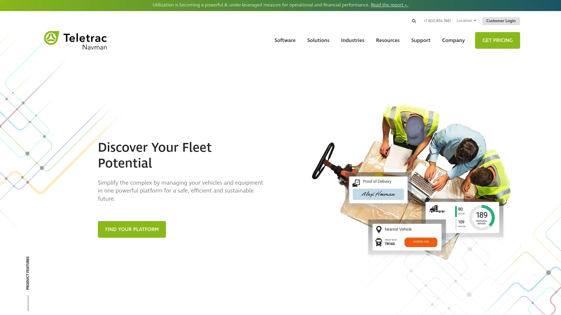 Teletrac Navman fleet telematics and compliance dashboard