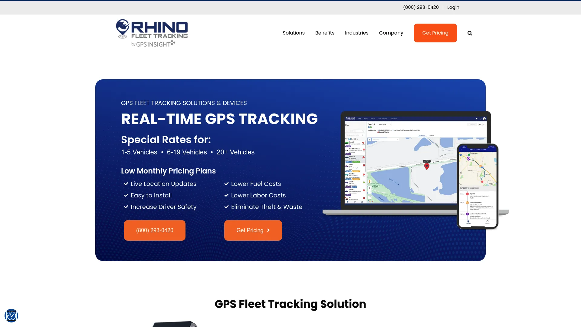 Rhino Fleet Tracking GPS fleet tracking dashboard