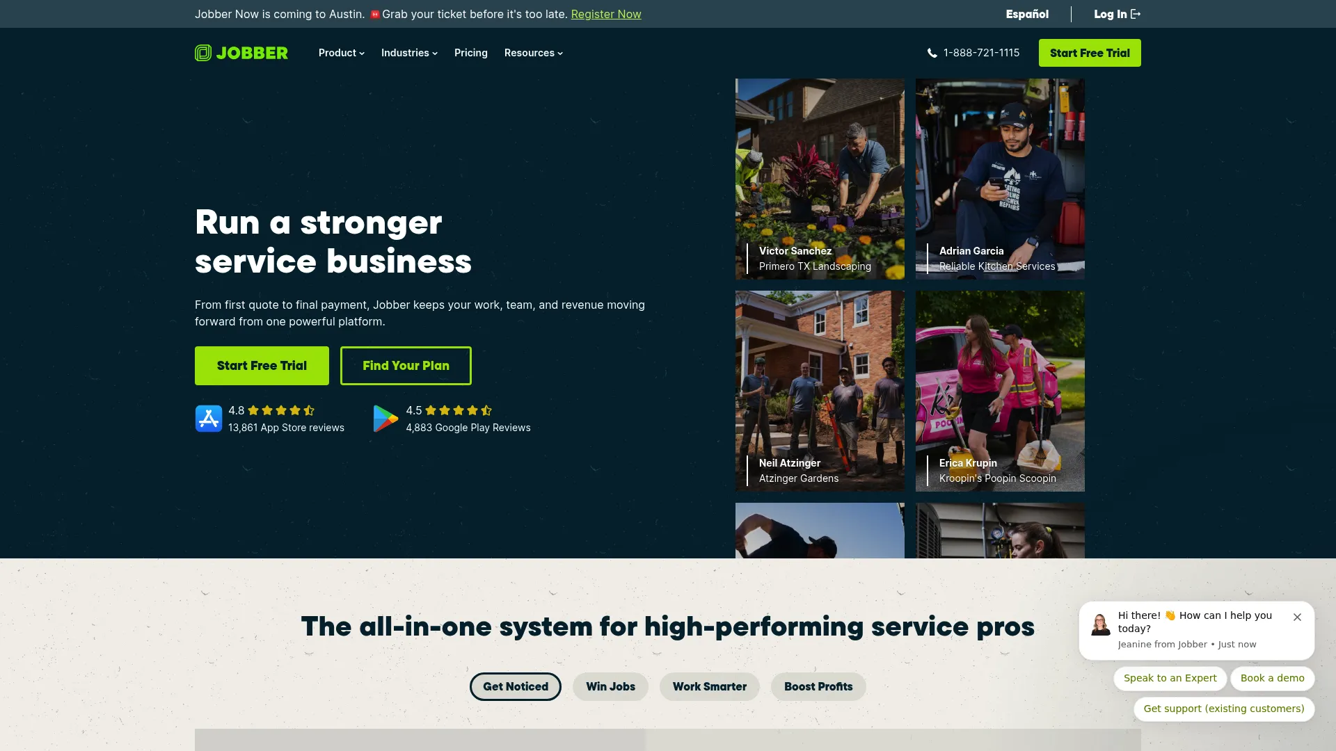 Jobber scheduling and client management interface