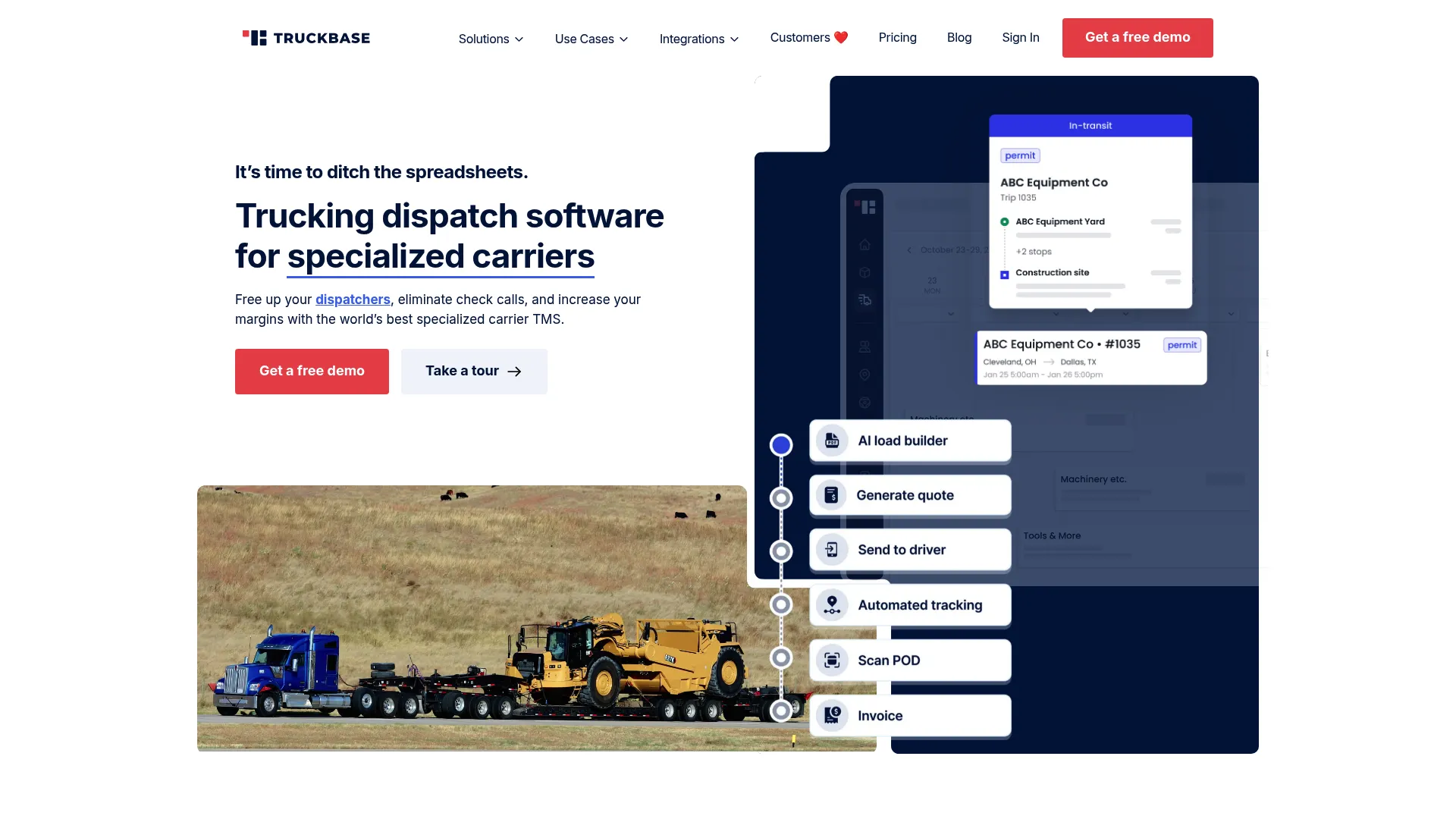 Truckbase trucking TMS dashboard