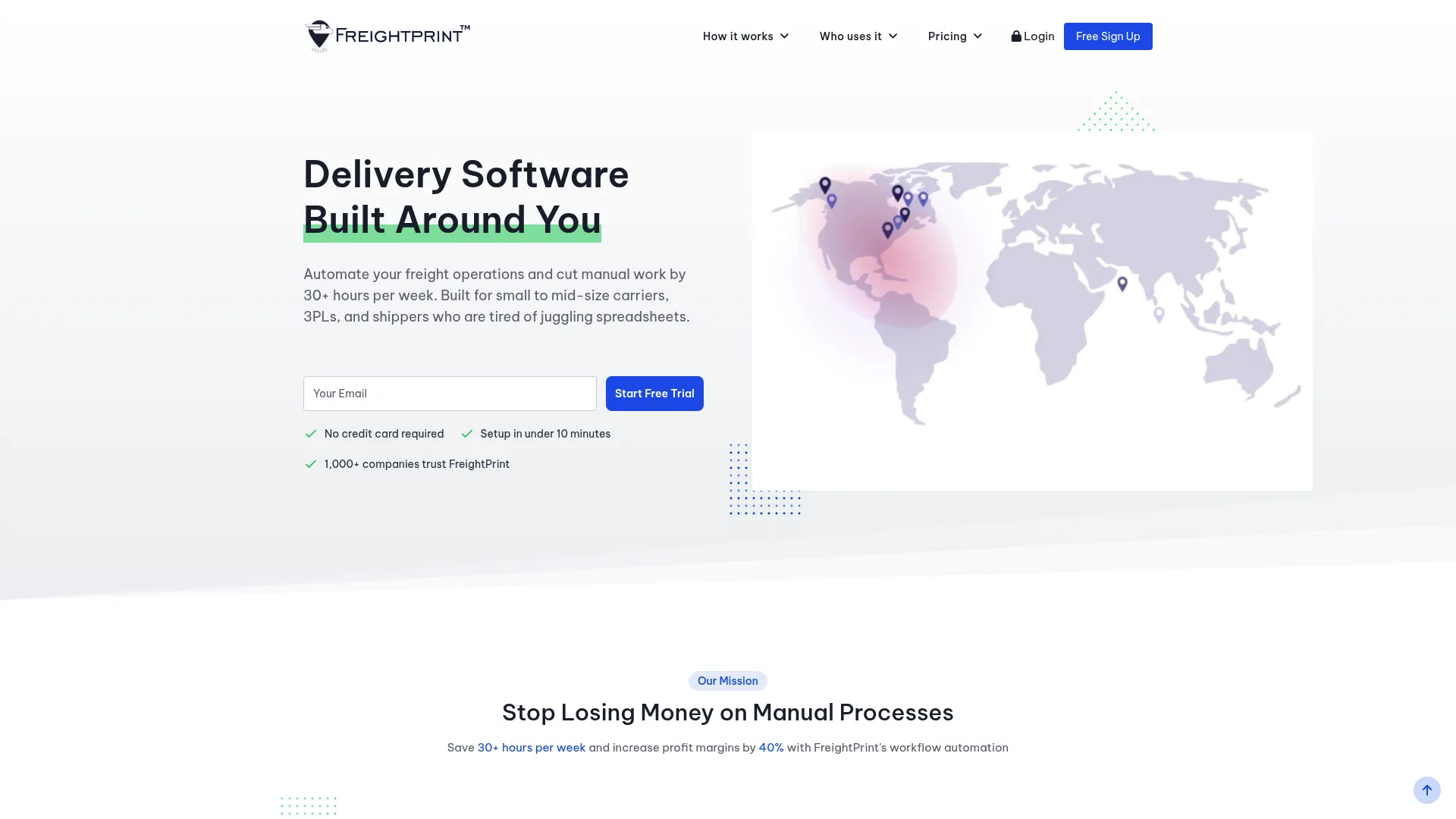 FreightPrint freight logistics and proof of delivery dashboard