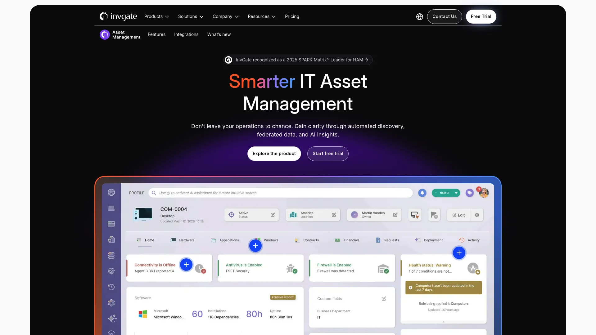 InvGate Asset Management software