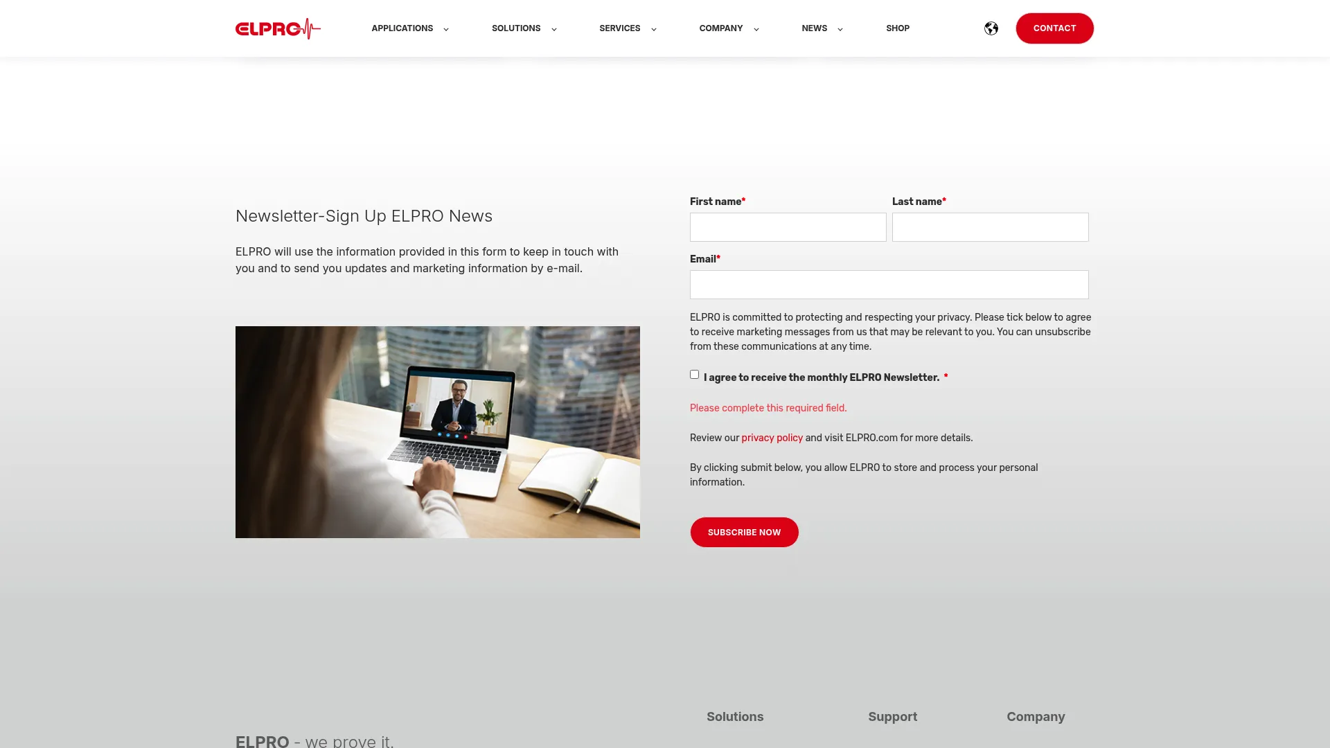 elpro environmental monitoring solutions homepage
