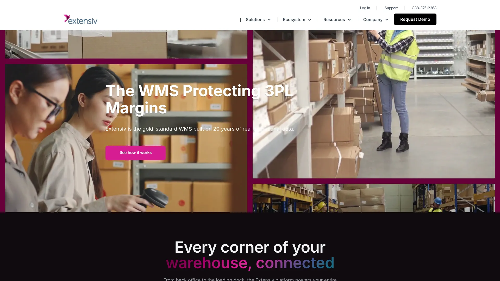 Extensiv 3PL software homepage