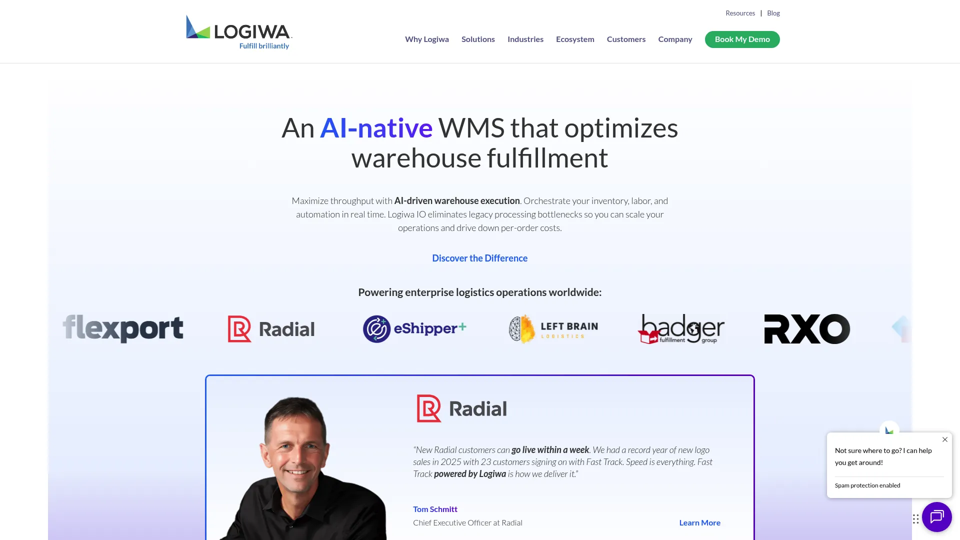 Logiwa cloud WMS homepage