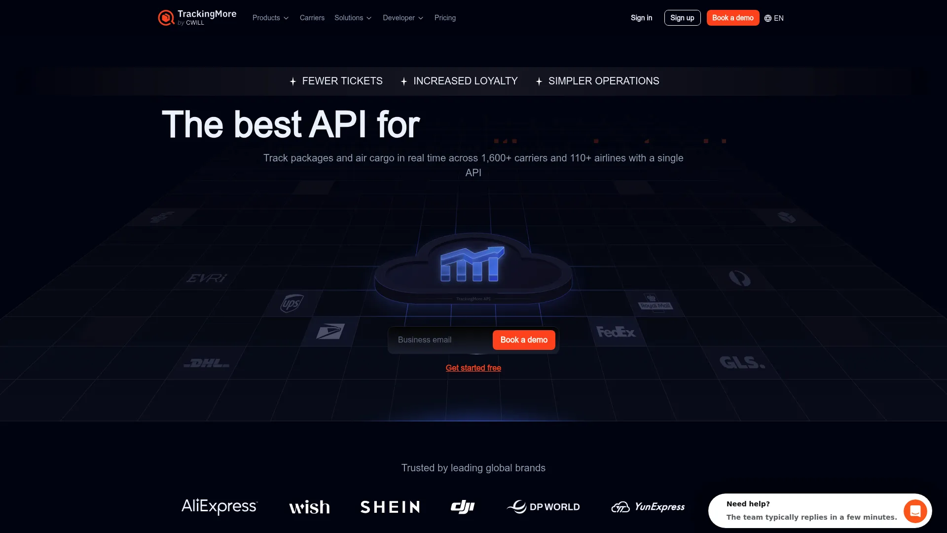 TrackingMore multi-carrier shipment tracking and API platform