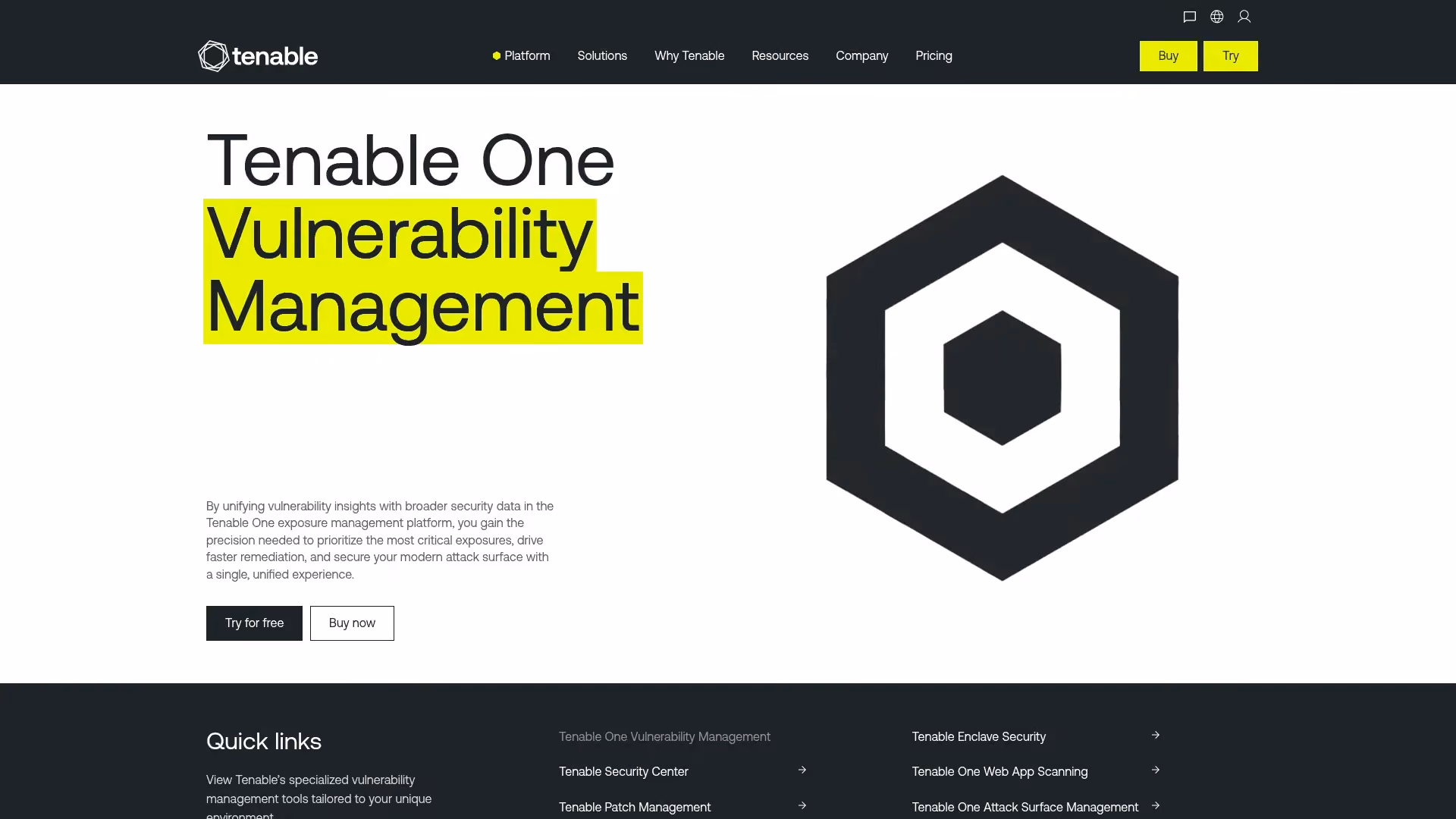 Tenable Vulnerability Management dashboard interface