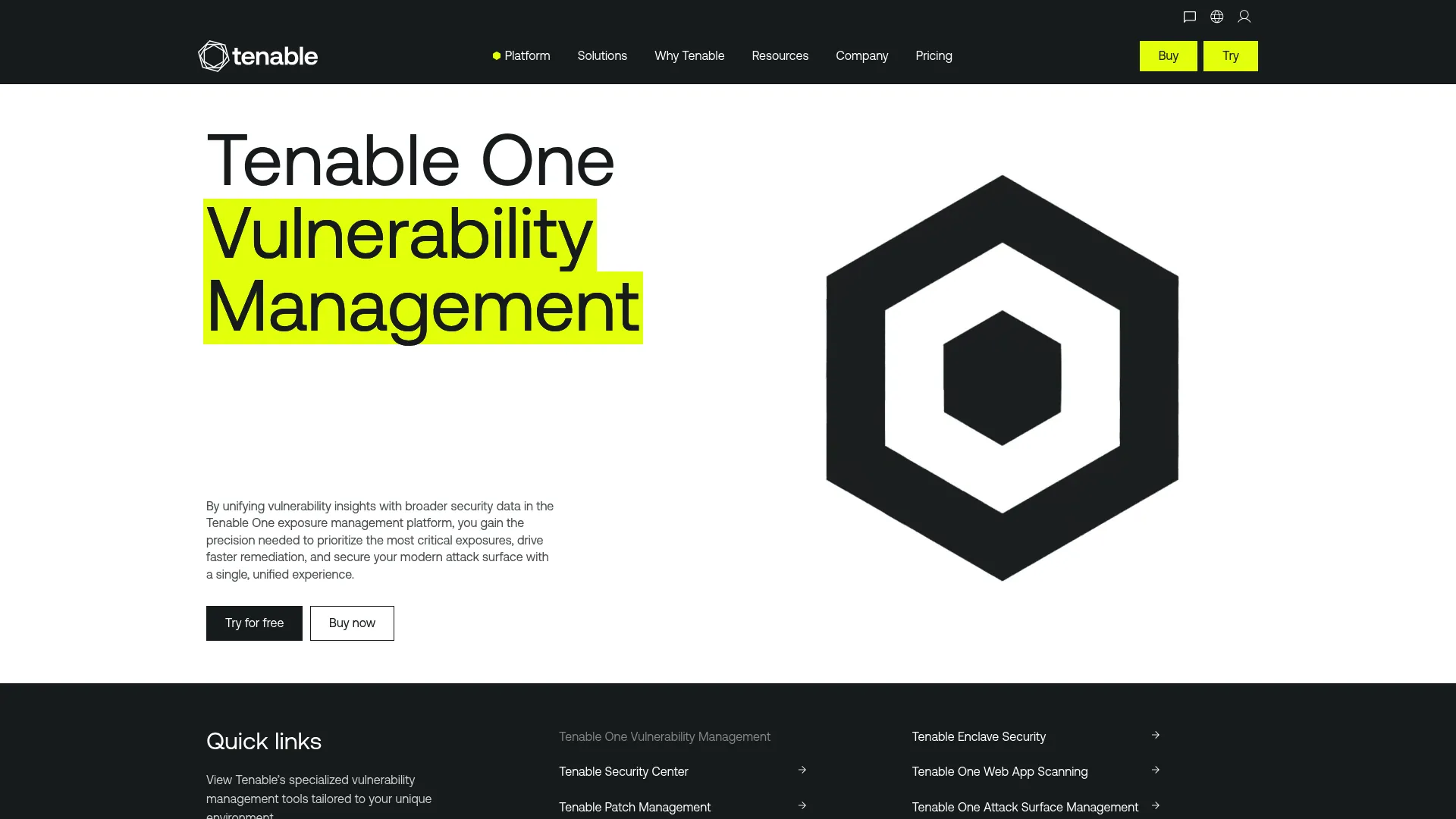 Tenable Vulnerability Management dashboard interface