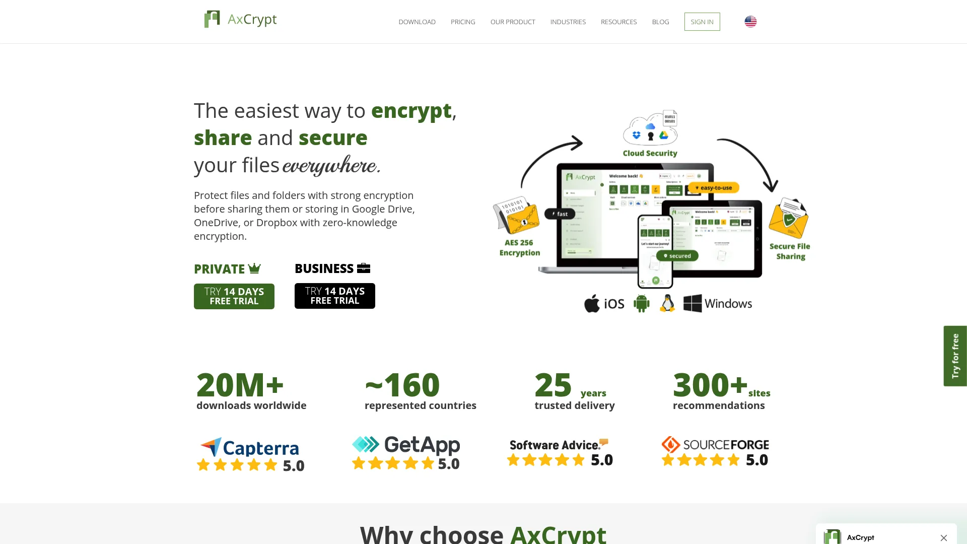 AxCrypt file encryption software homepage