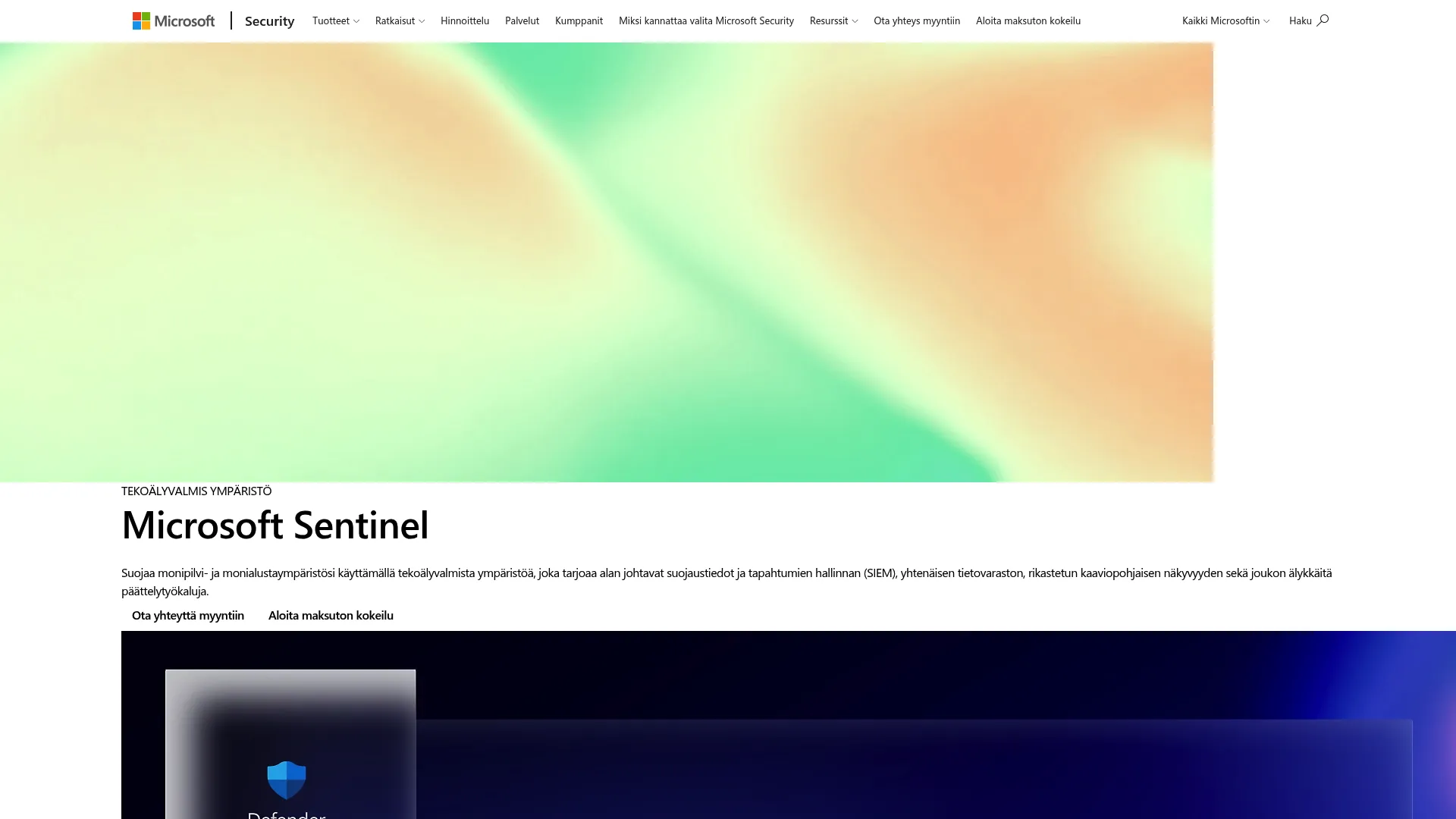 Microsoft Sentinel SIEM dashboard