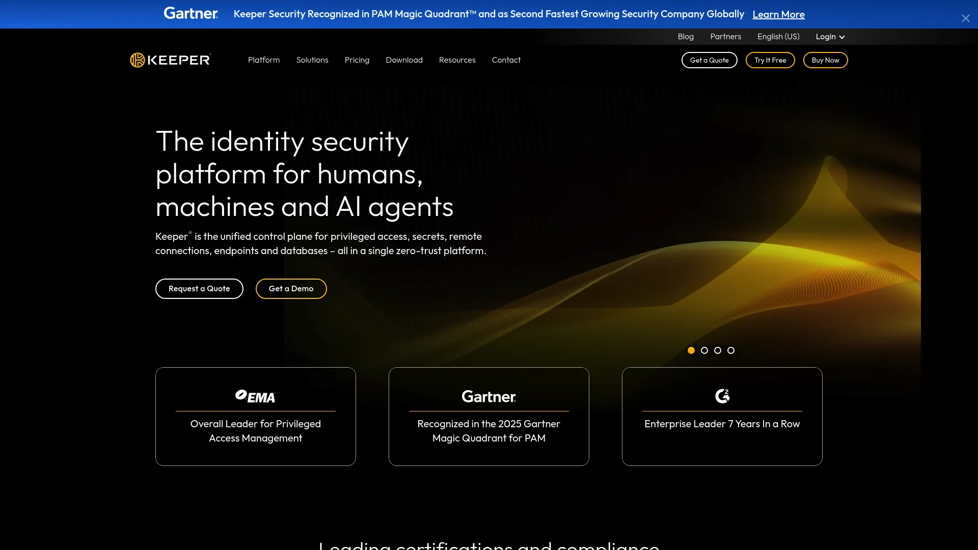 Keeper security password manager homepage