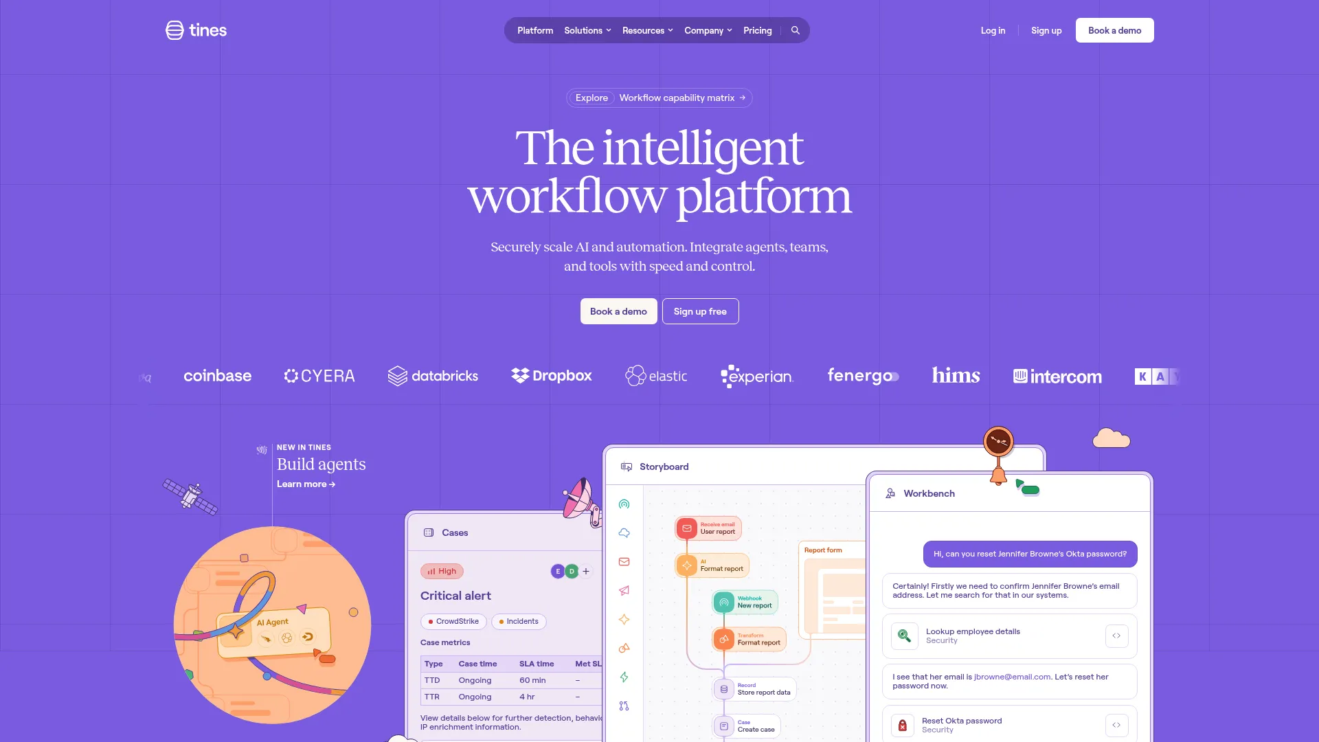 Tines workflow automation product page