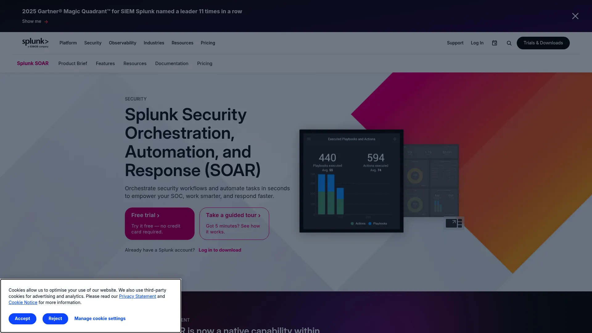 Splunk SOAR product page