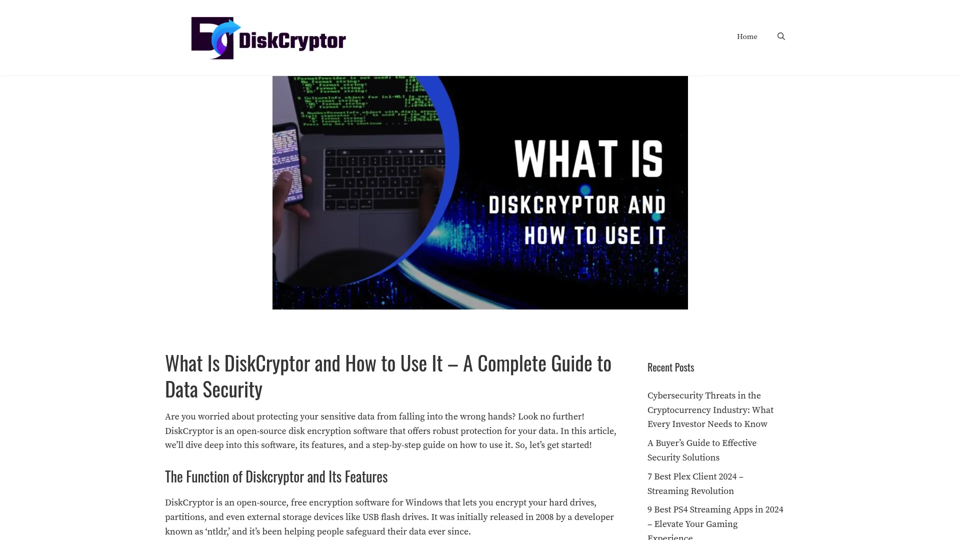 DiskCryptor open-source Windows disk encryption homepage