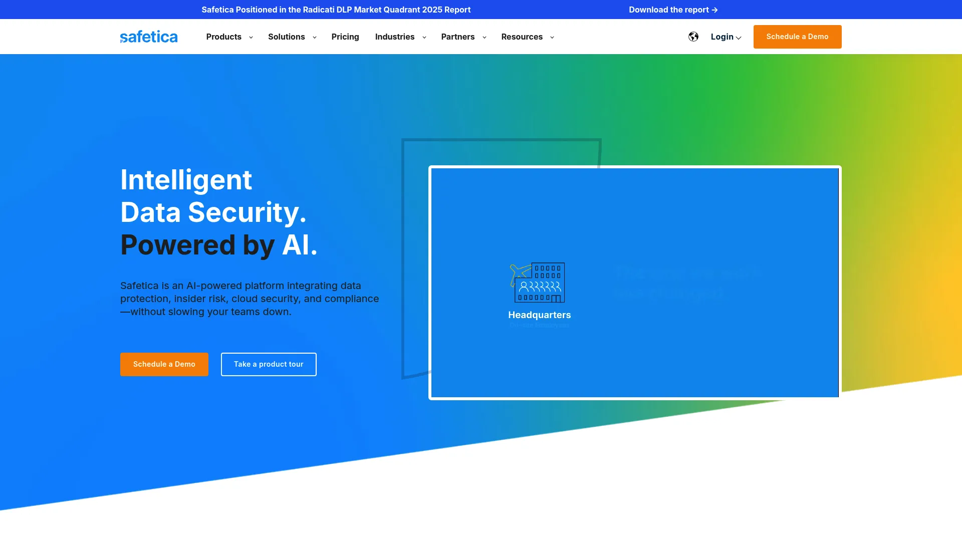 Safetica data security platform page