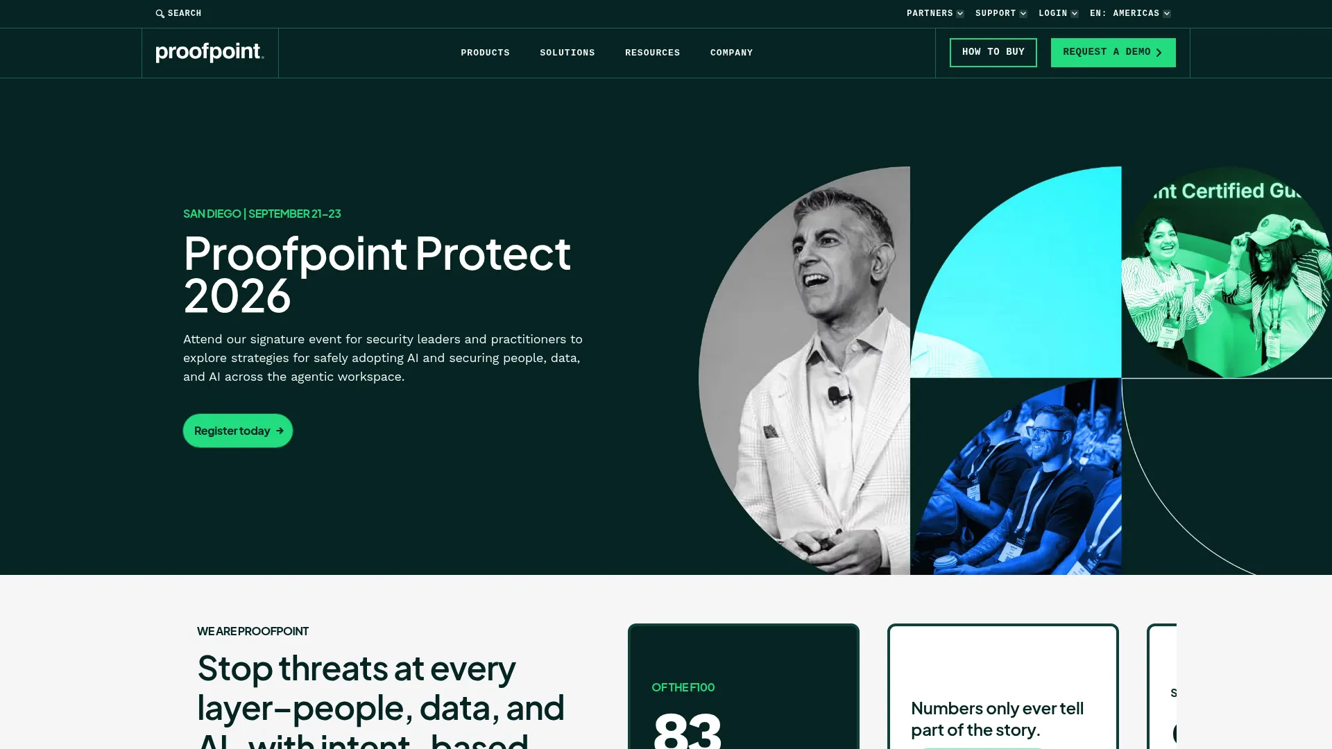 Proofpoint human-centric cybersecurity platform homepage