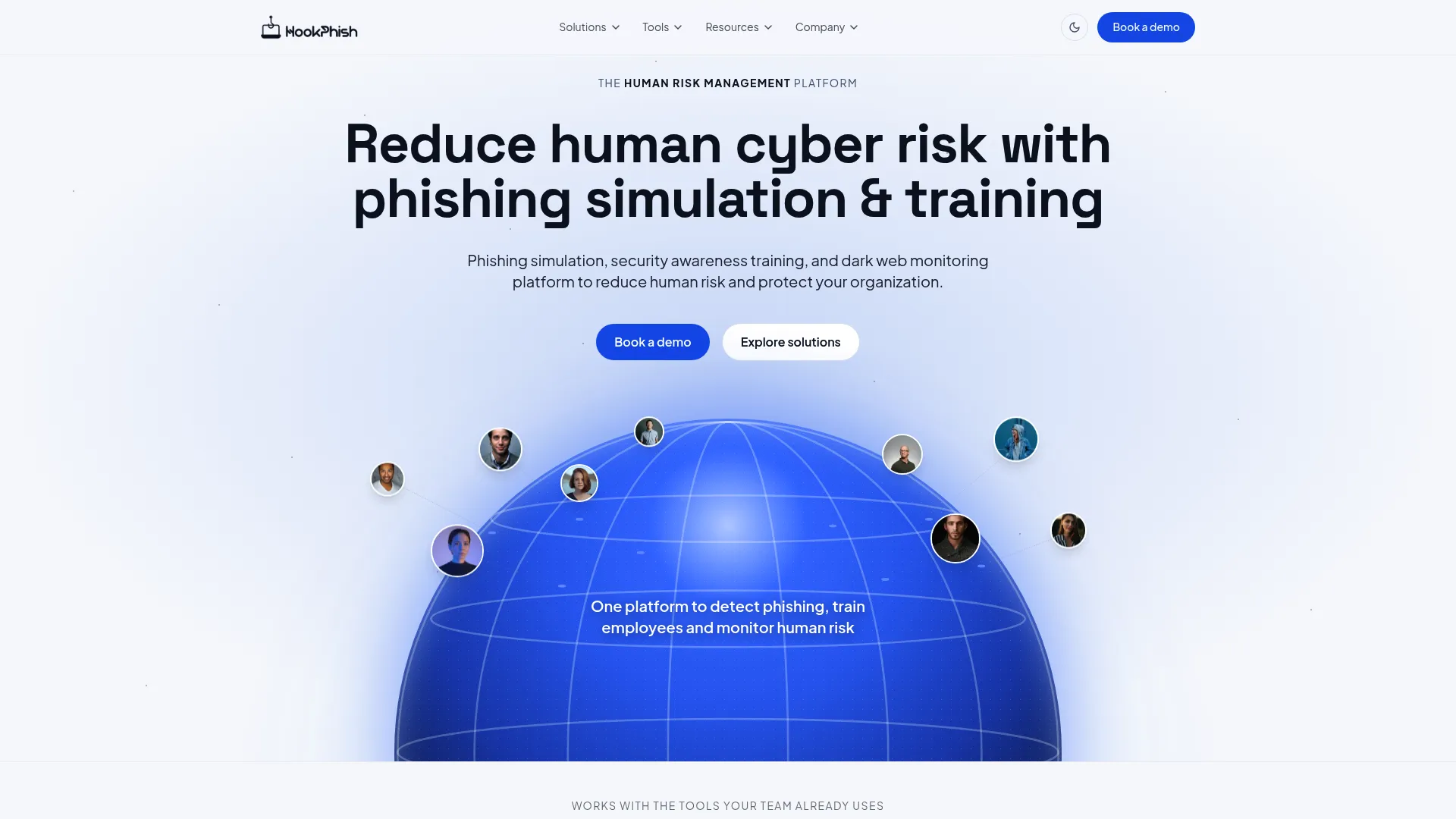 HookPhish human risk management and multi-channel phishing simulation platform homepage