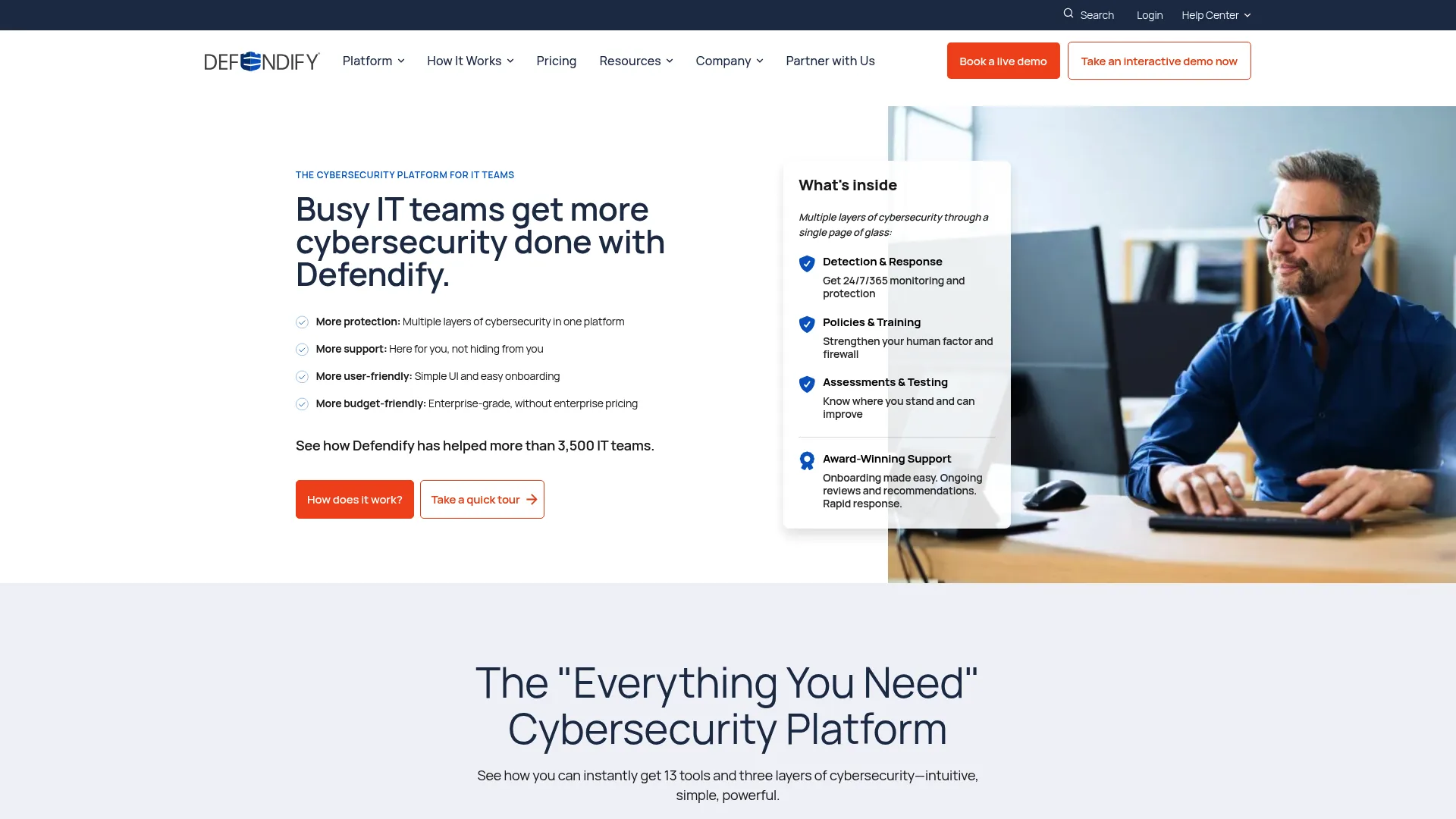 Defendify all-in-one cybersecurity platform homepage