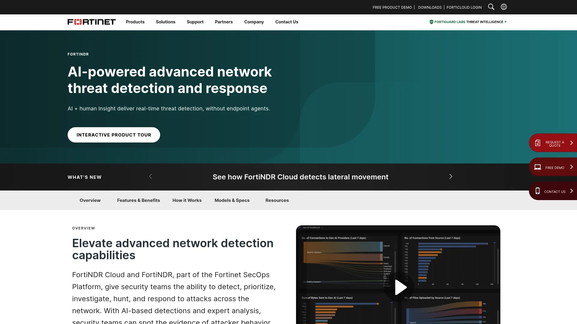 FortiNDR network detection and response product