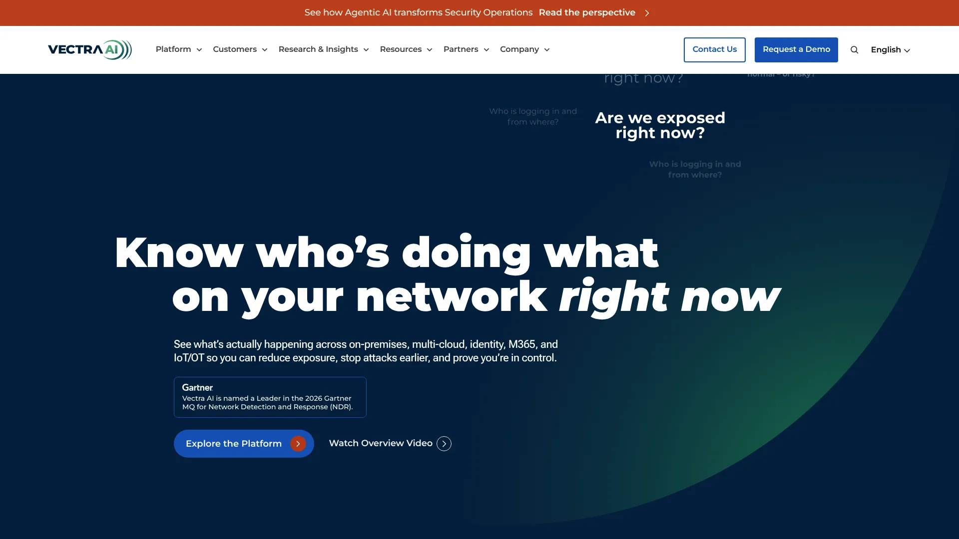 Vectra AI platform for network, identity, and cloud detection