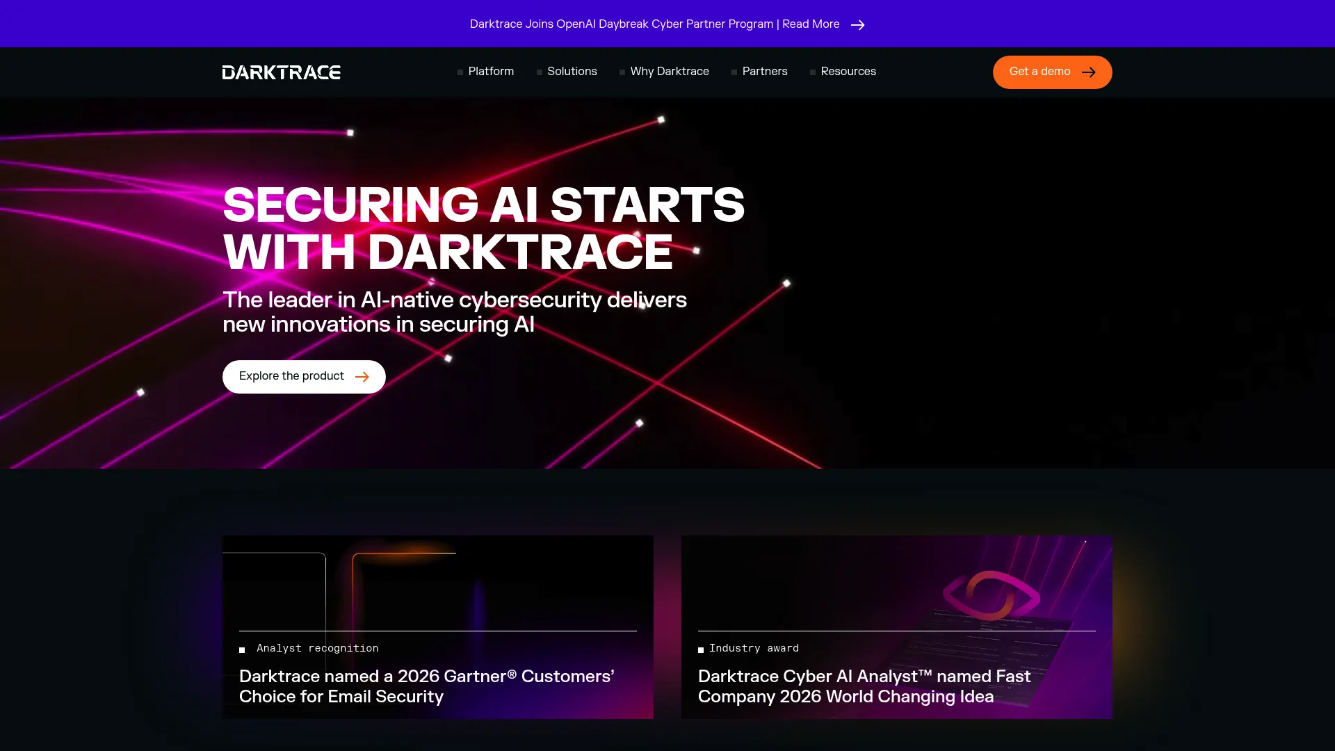 Darktrace AI-native cybersecurity platform