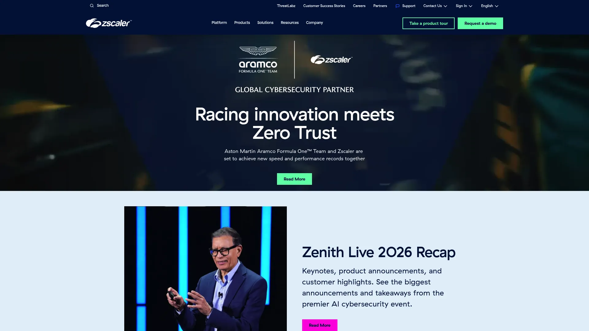 Zscaler zero trust network access software homepage