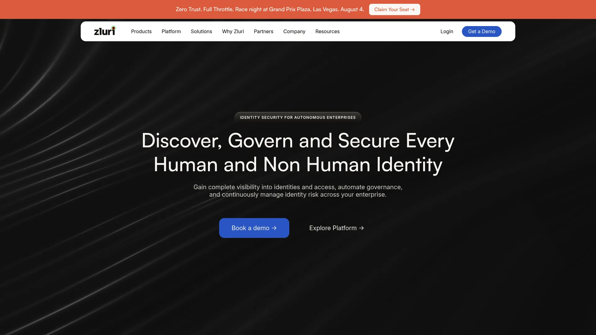 Zluri access governance software homepage