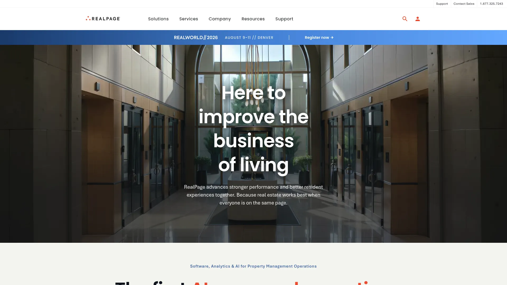 RealPage property management software homepage