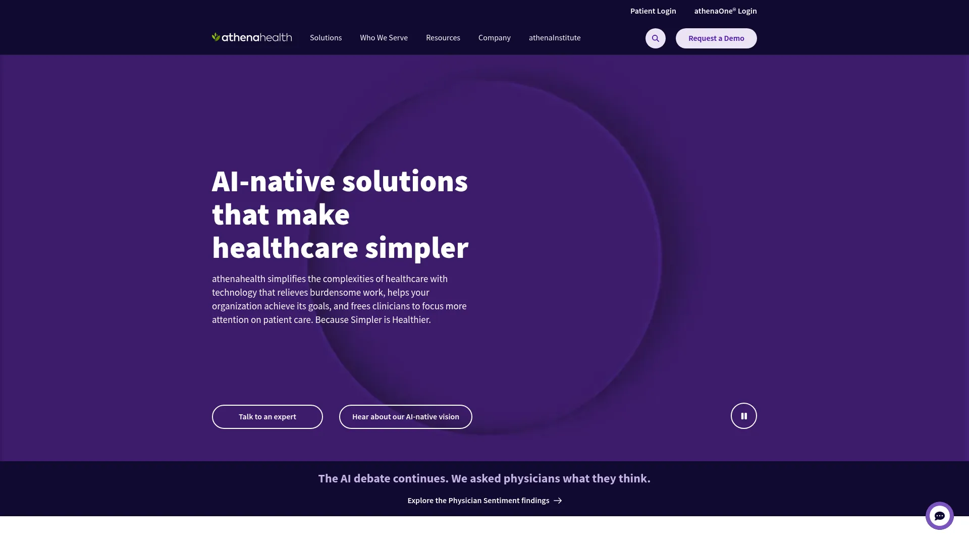 athenahealth practice management software homepage