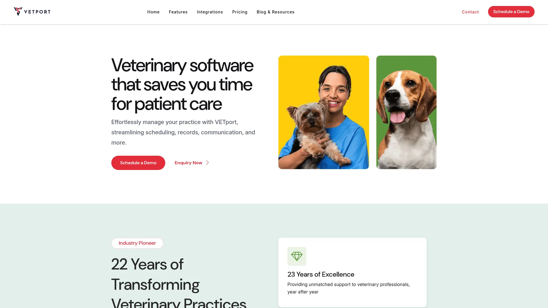 Vetport veterinary practice management software dashboard