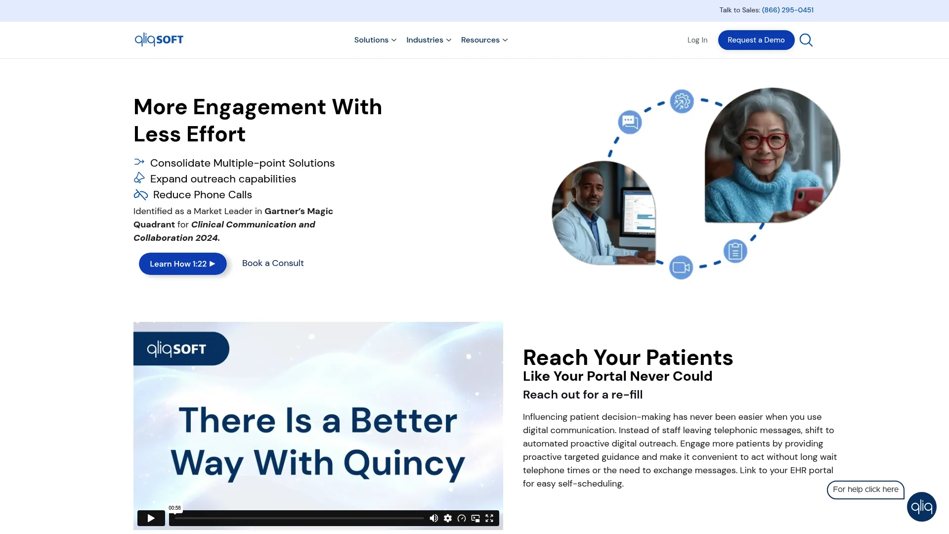 QliqSOFT healthcare communication software homepage