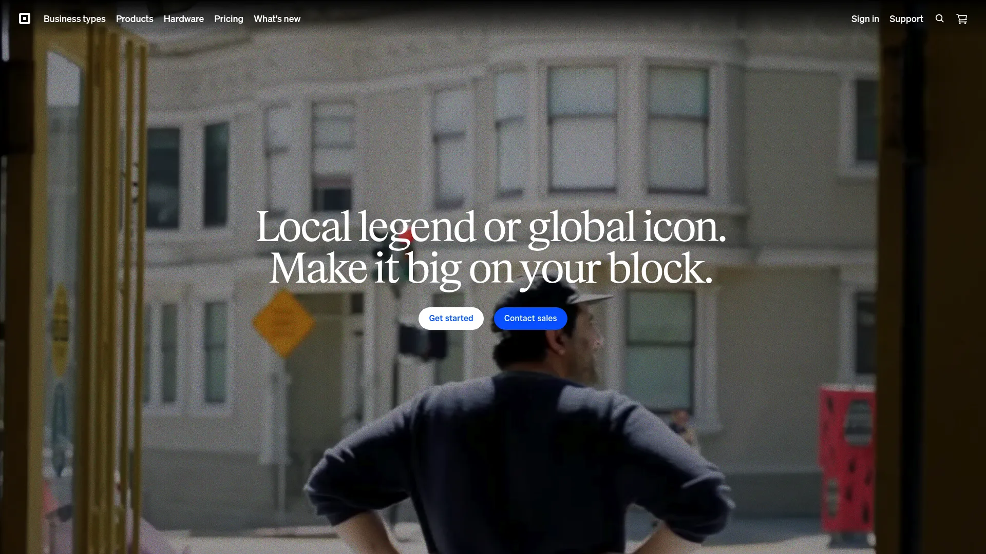 Square catering software homepage