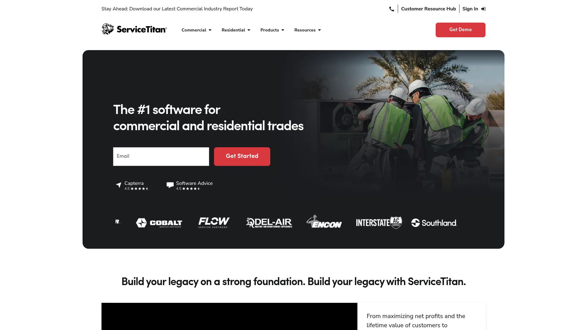 ServiceTitan plumbing software homepage