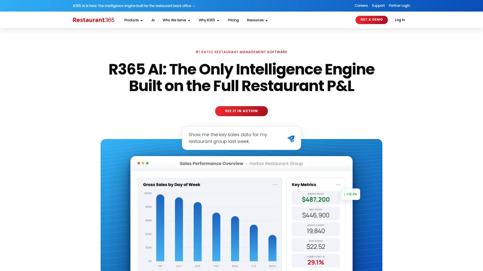 Restaurant365 back-office and accounting platform interface