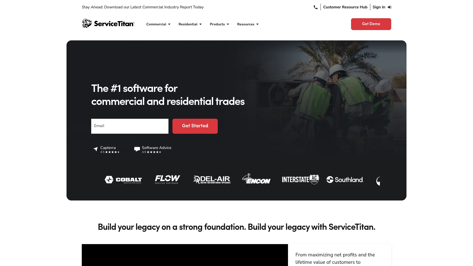 ServiceTitan all-in-one trade contractor software homepage