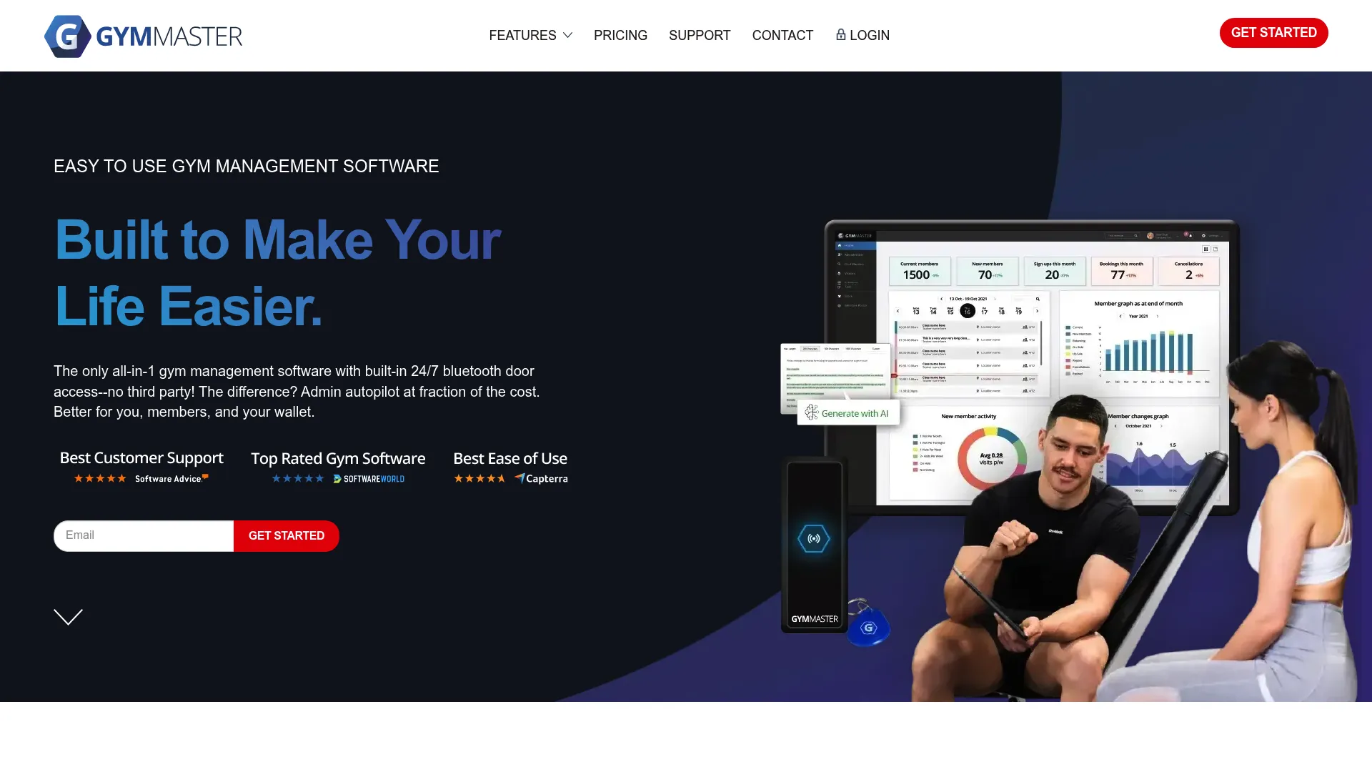 GymMaster gym management software homepage