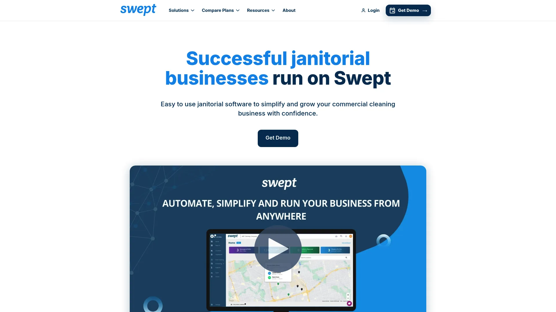 Swept janitorial software homepage