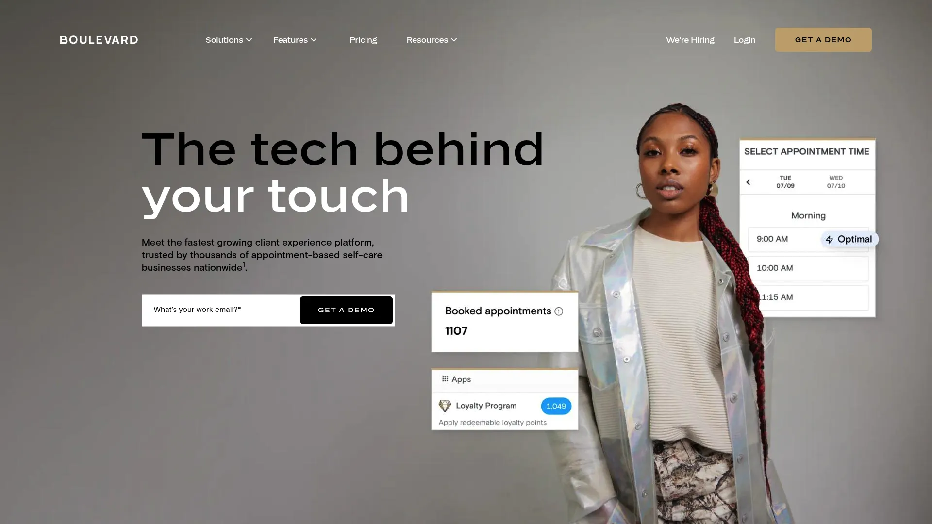 Boulevard client experience platform for salons and spas homepage