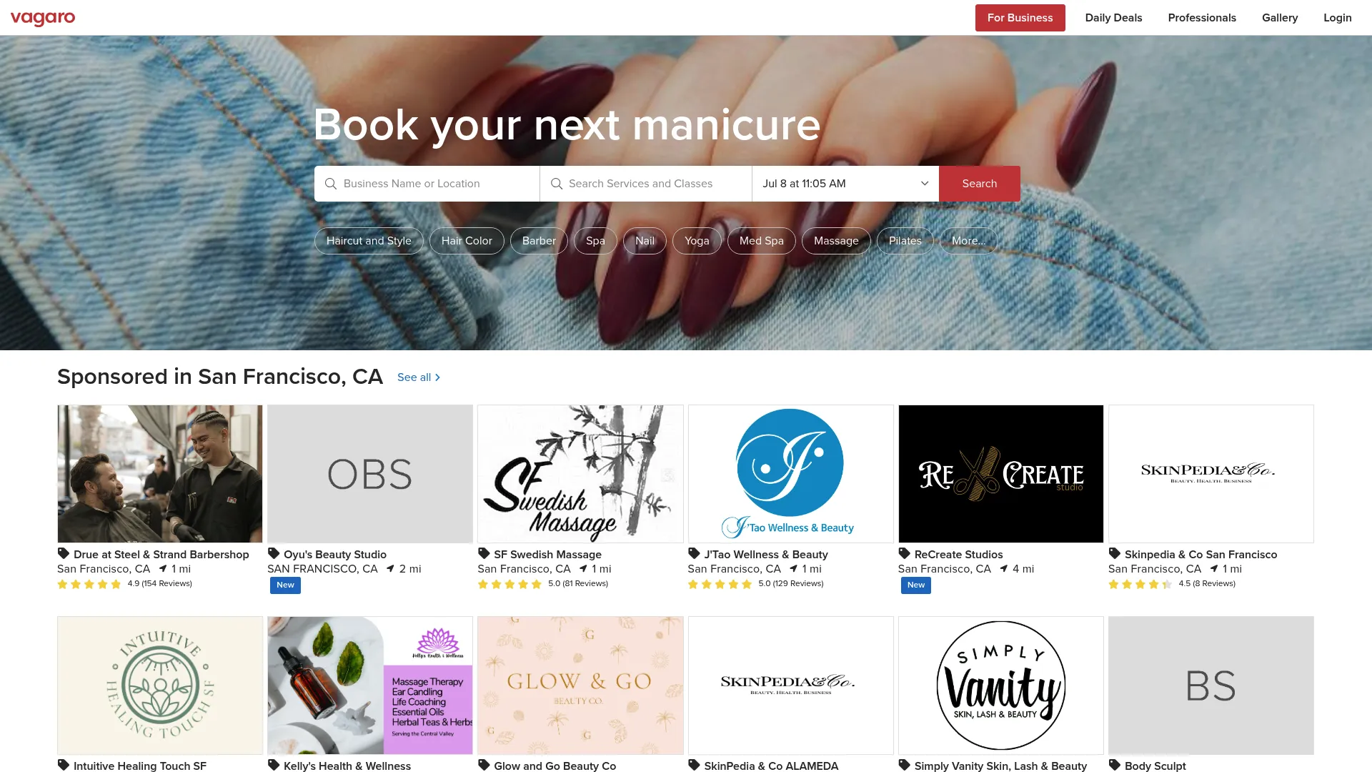 Vagaro salon and business management software homepage
