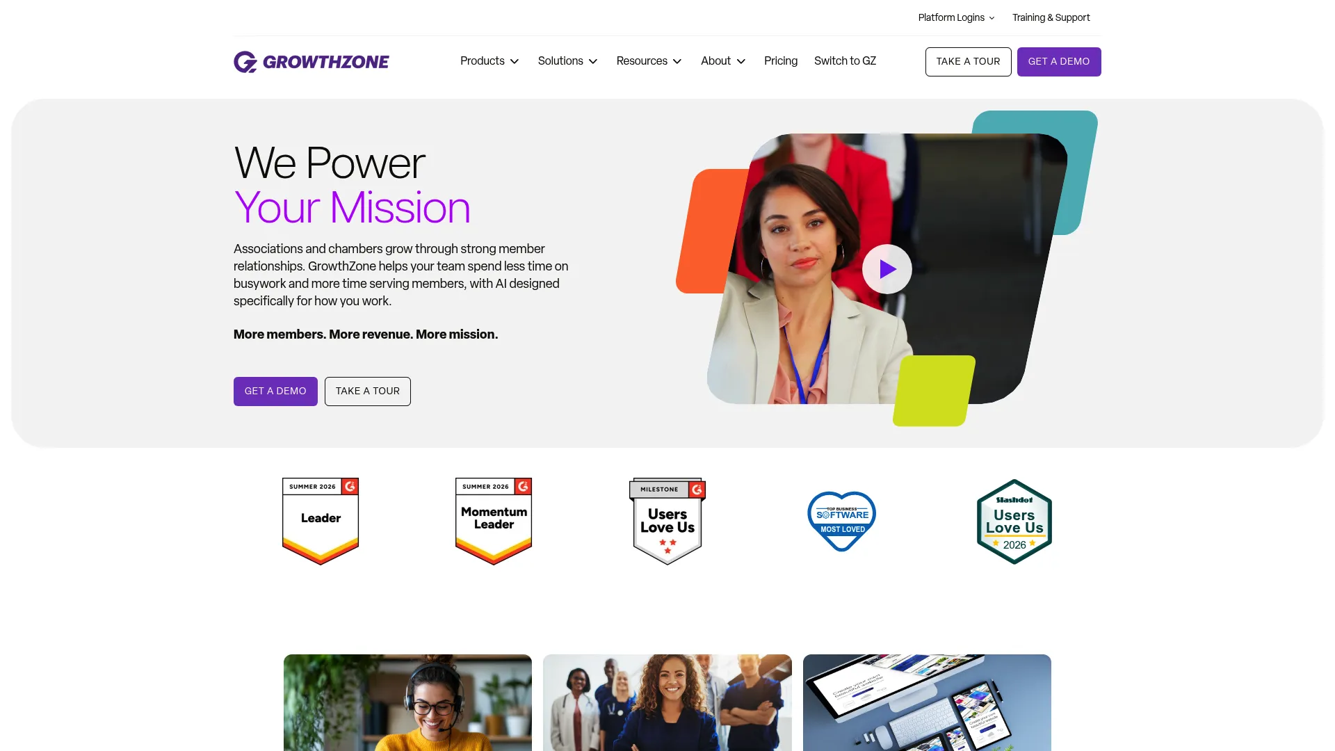 GrowthZone association management software homepage