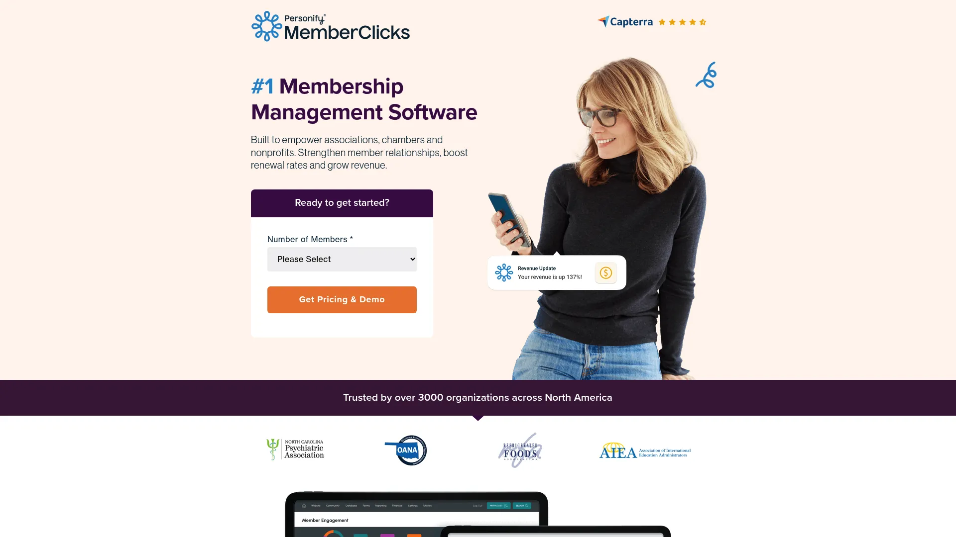 MemberClicks membership management software homepage