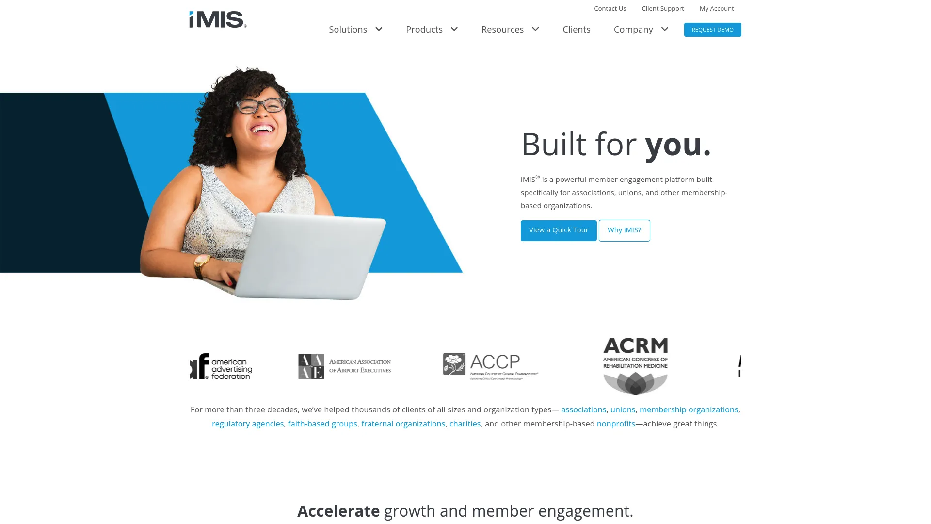 iMIS association management software homepage