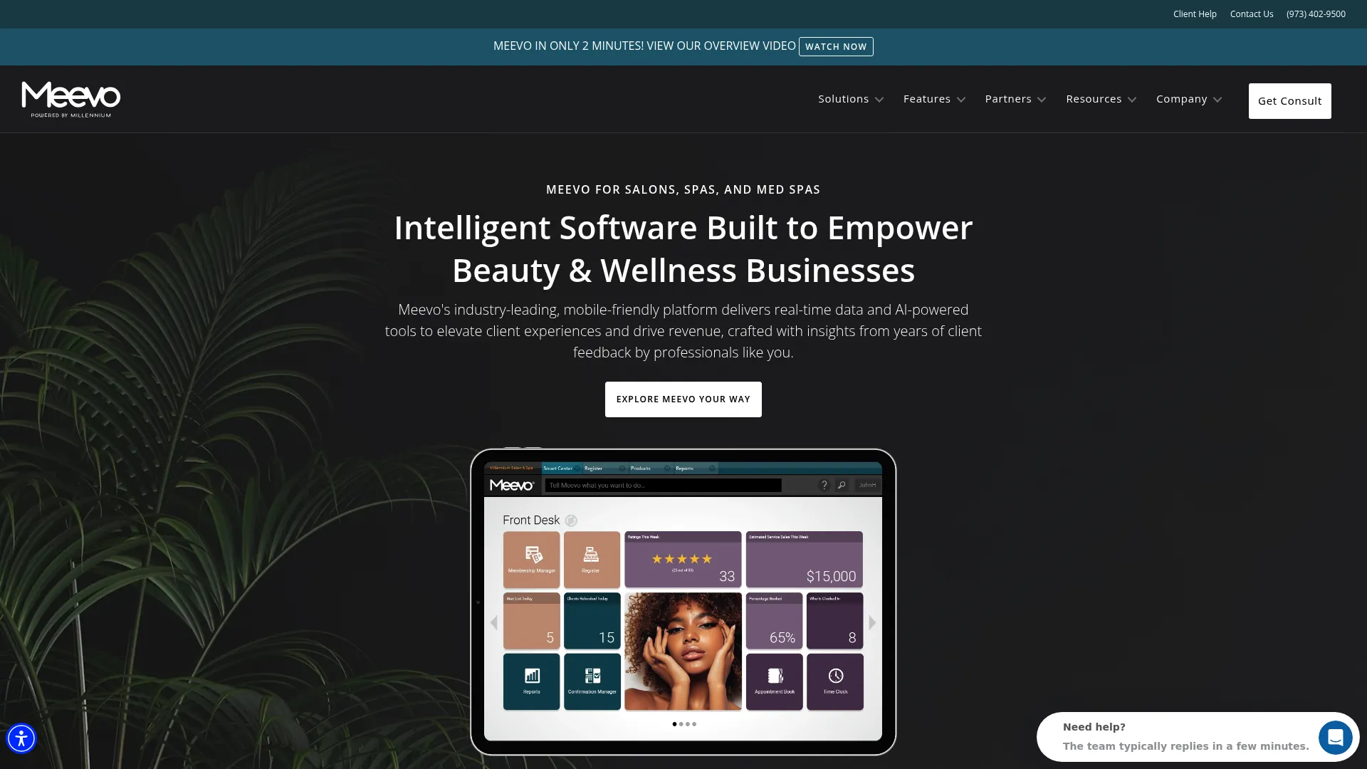 Meevo cloud salon, spa, and med spa software