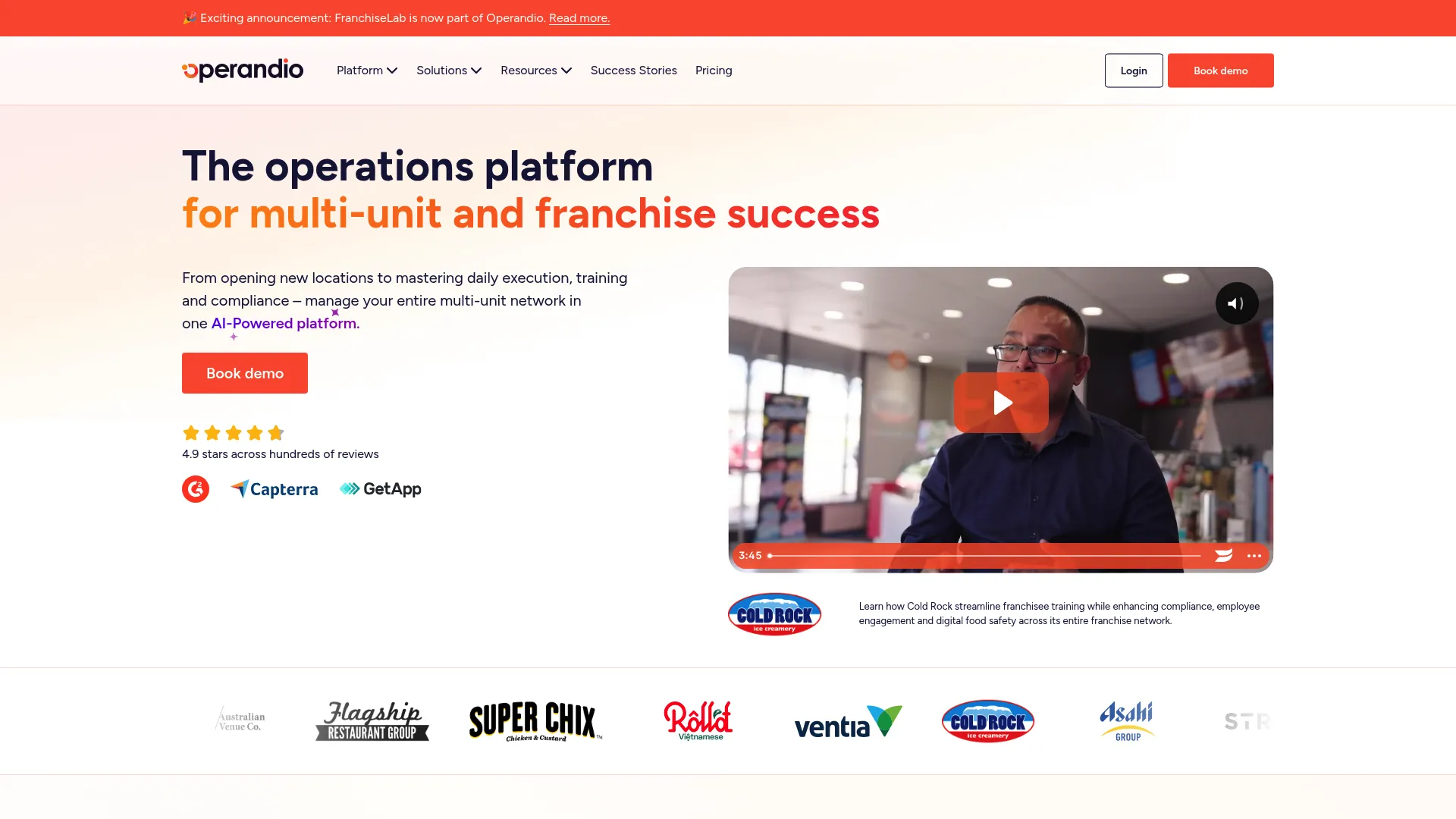 Operandio operations management platform homepage