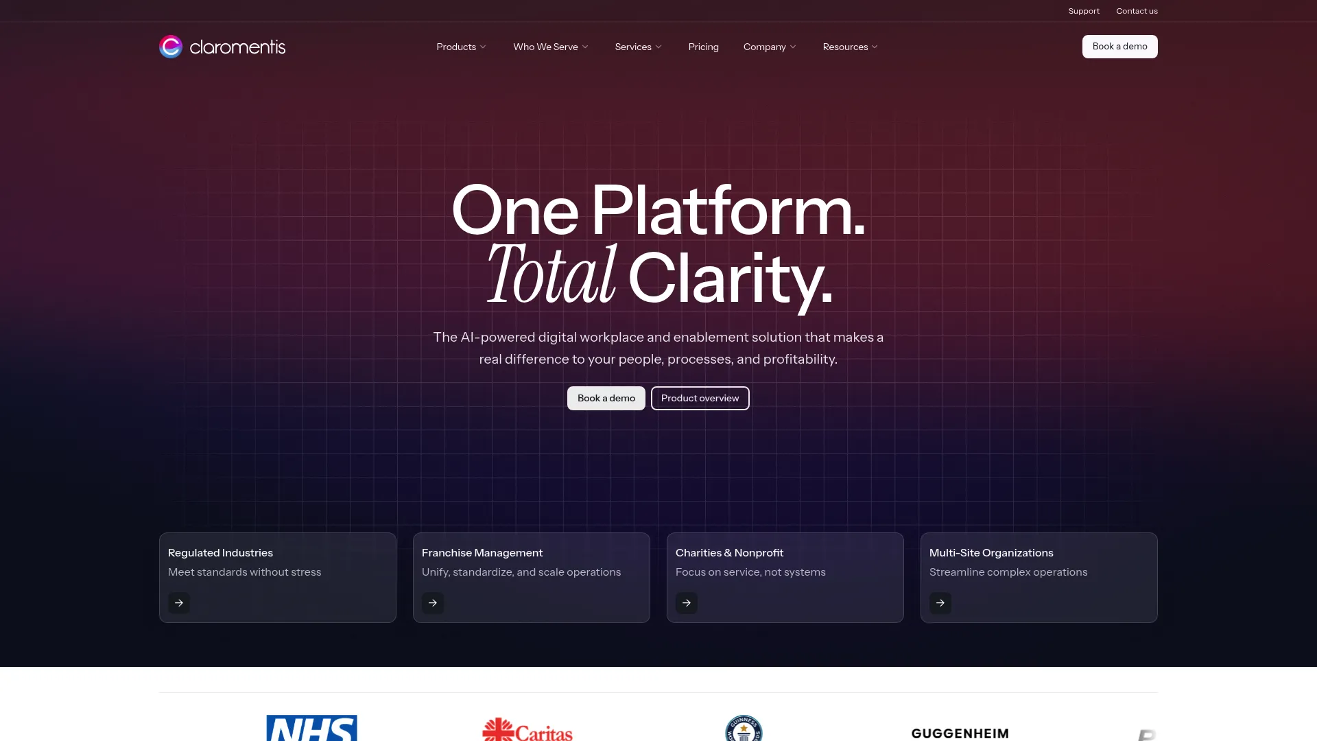 Claromentis digital workplace and intranet software homepage