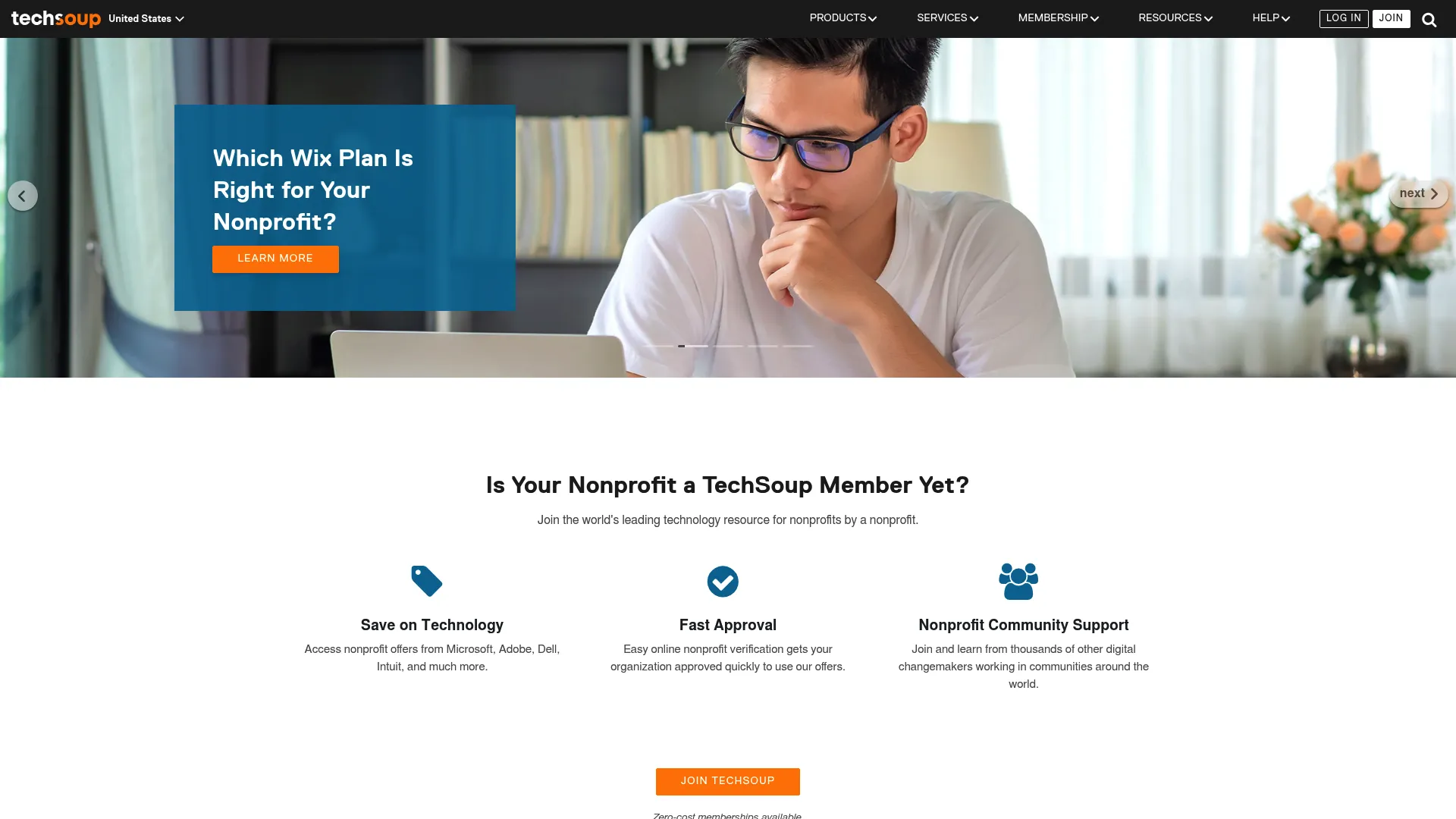 TechSoup nonprofit technology marketplace homepage