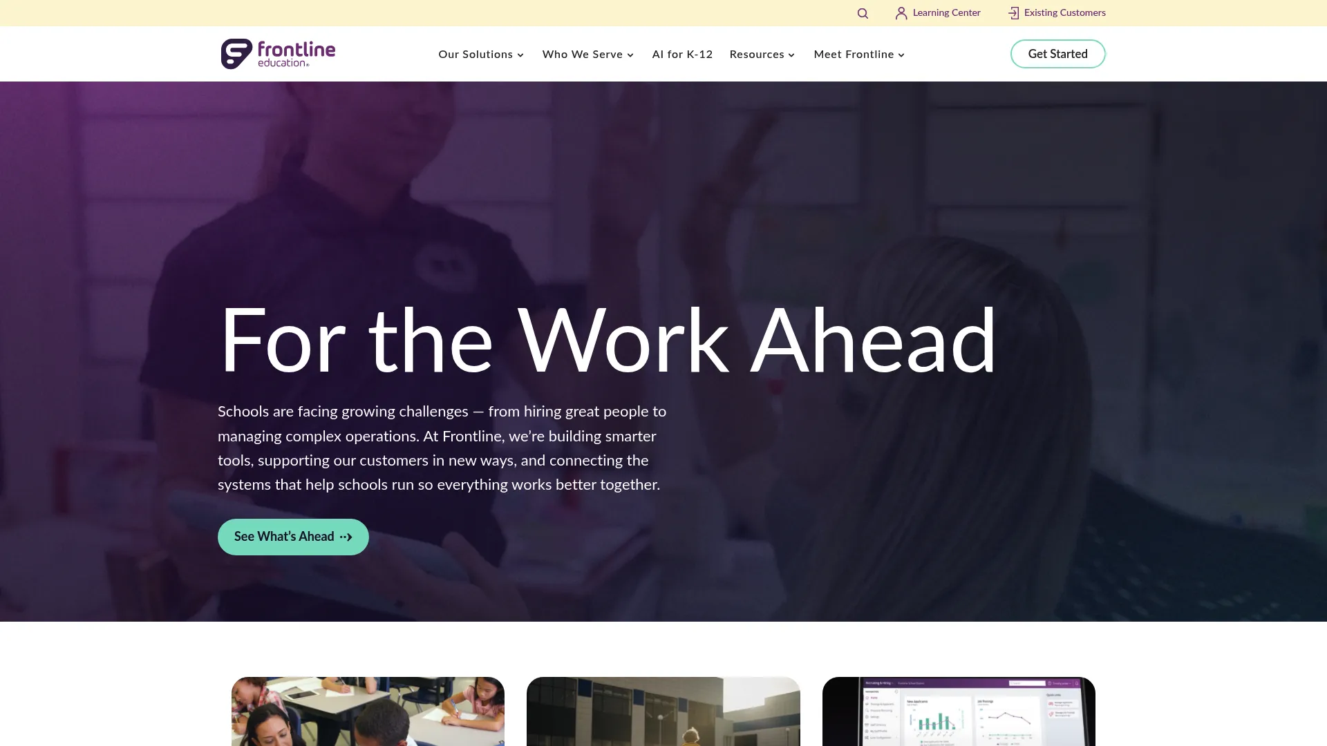 Frontline Education school administration software homepage