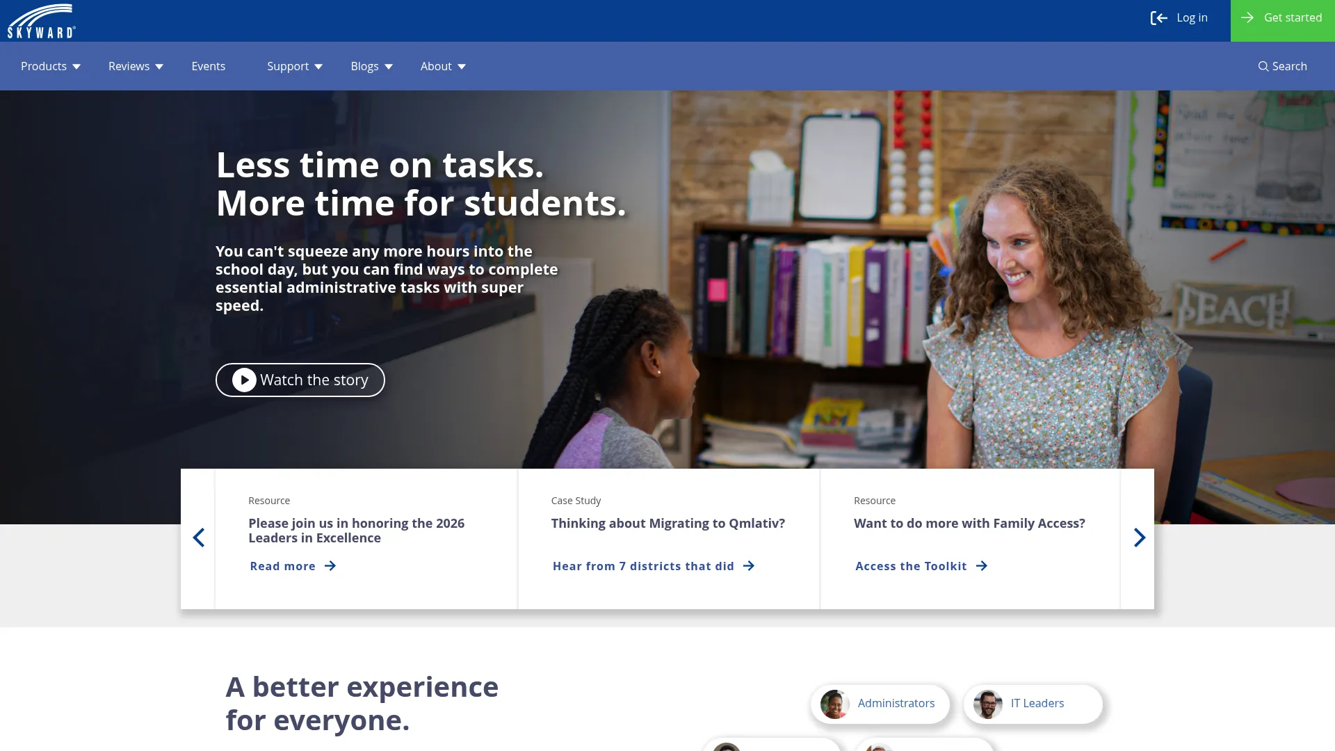 Skyward school administration software homepage